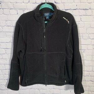 Polo Ralph Lauren Mens Fleece Full Zip Jacket Black Size XL Casual Preppy Active